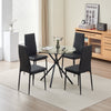 New York Dining Table with 4 Emily Leather Chairs