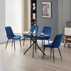 Miami Dining Table with 4 Amelia Velvet Chairs