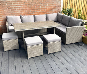 The Knutsford 9 Seat Corner Rattan Dining Set