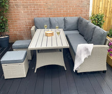 Load image into Gallery viewer, York 8 Seat grey rattan corner sofa dining set
