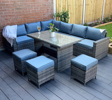 Load image into Gallery viewer, The Tarporley Grey 9 Seat Corner Rattan Dining Set
