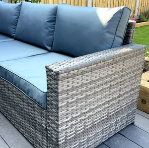 The Tarporley Grey 9 Seat Corner Rattan Dining Set