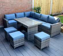 Load image into Gallery viewer, The Tarporley Grey 9 Seat Corner Rattan Dining Set
