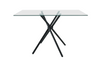 Miami Rectangle Glass Dining Table with starburst black legs